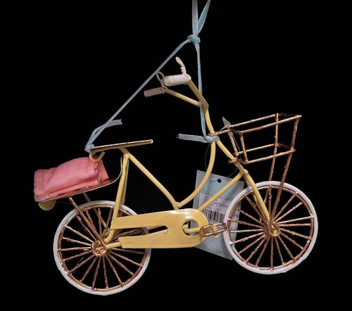 Bicicletta vintage look gialla - bicicletta,